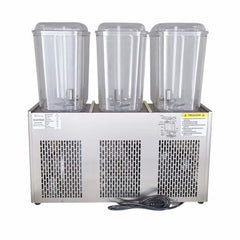 DESPACHADOR DE BEBIDAS POLAR DB-18X3 | Despachador de Bebidas Bandeja Evita Escurrimientos 3 Tanques 18 Litros c/u | Enfría Bebidas a 5°C | Acero Inoxidable | Cafetería Bistro Desayunador