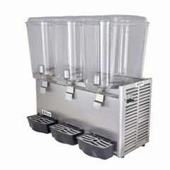 DESPACHADOR DE BEBIDAS POLAR DB-18X3 | Despachador de Bebidas Bandeja Evita Escurrimientos 3 Tanques 18 Litros c/u | Enfría Bebidas a 5°C | Acero Inoxidable | Cafetería Bistro Desayunador
