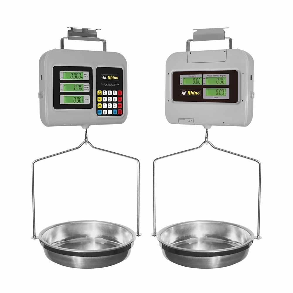 BÁSCULA COLGANTE RHINO BACMU-30 | Báscula Colgante 30 Kg | Pantallas de Peso Precio e Importe | Verduras Frutas