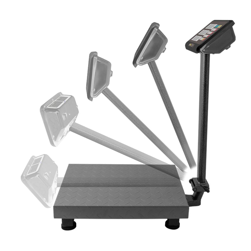 BÁSCULA PLATAFORMA RHINO BAPCA-200 | Báscula Plataforma 200 Kg | Doble Display Usuario – Cliente | Plataforma Acero al Carbono | Abarrotes Carnicería Cremería