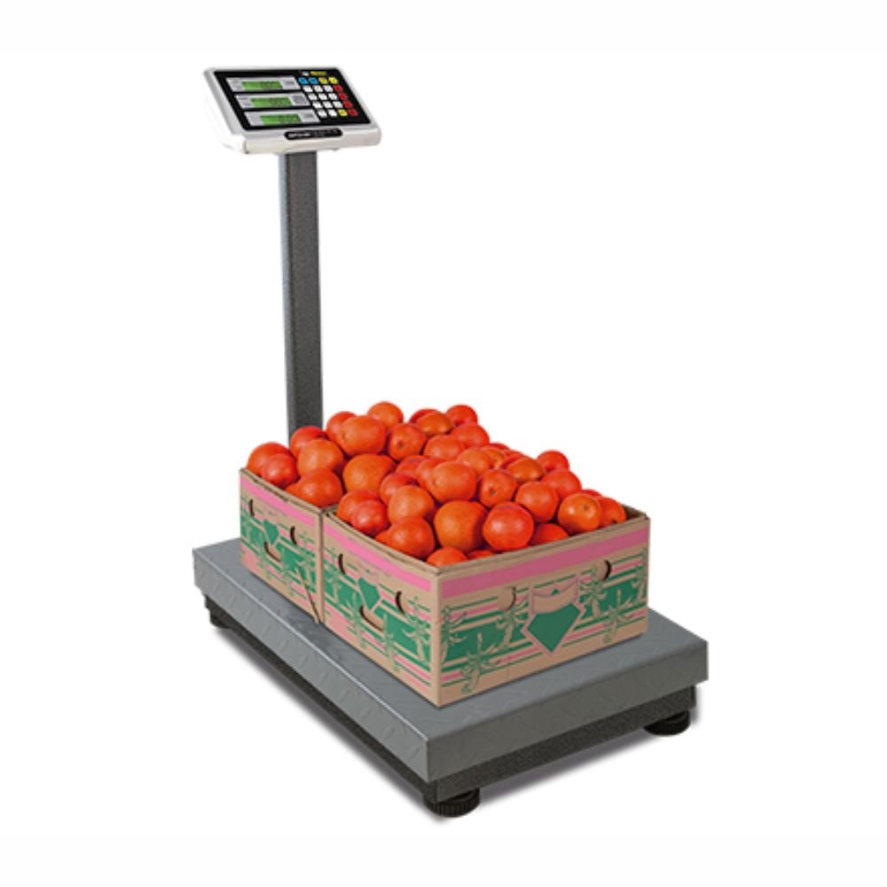 BÁSCULA PLATAFORMA RHINO BAPCA-500 | Báscula Plataforma 500 Kg | Doble Display Usuario – Cliente | Plataforma Acero al Carbono | Paquetería Almacen Bodega