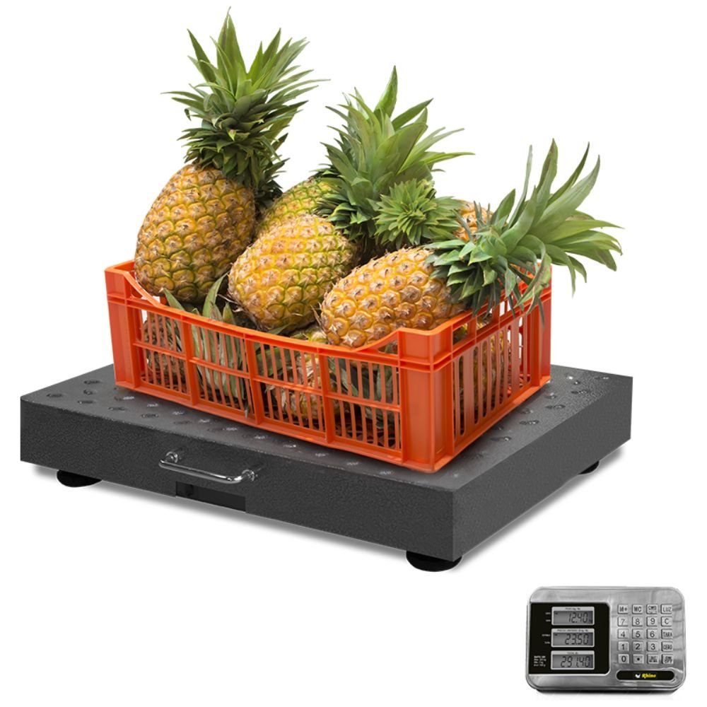 BÁSCULA PLATAFORMA RHINO BAPIC-300 | Báscula Plataforma 300 Kg | Pesa Kilos Libras | Uso Comercial Verduras Frutas