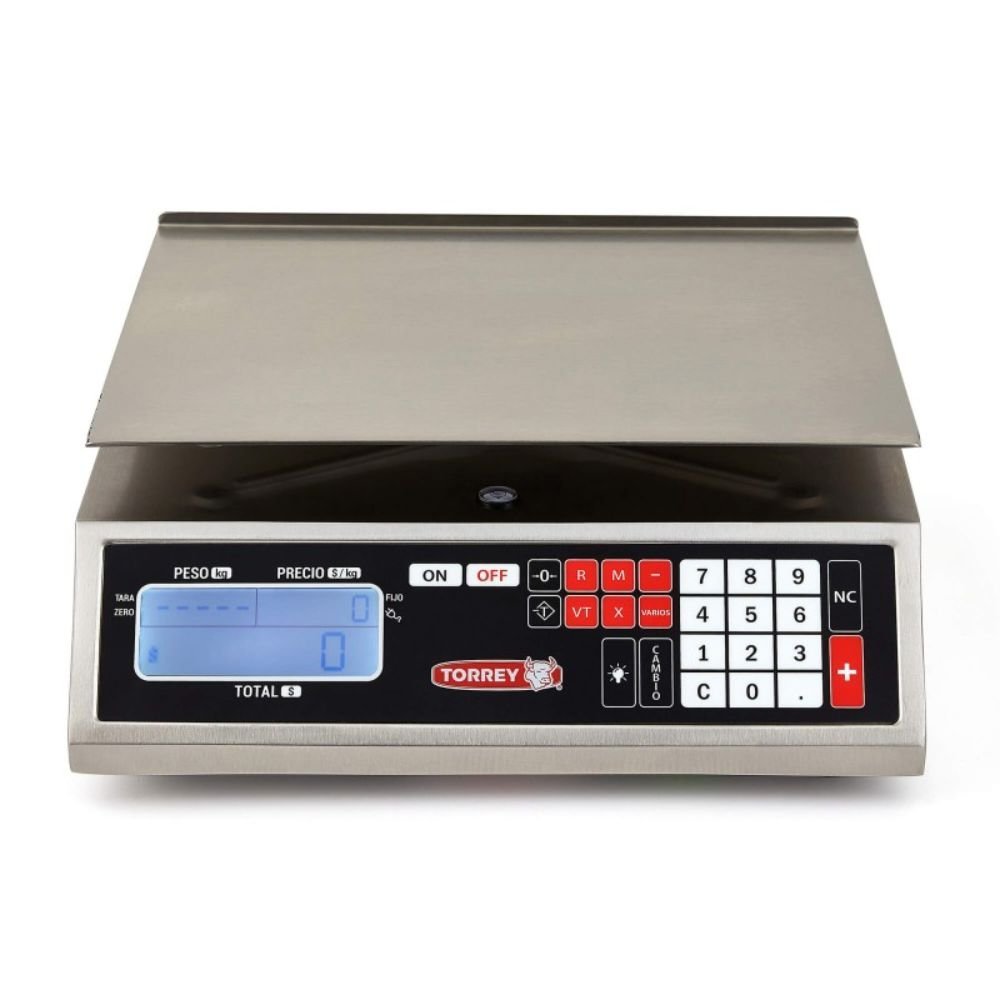 BÁSCULA MULTIFUNCIONAL TORREY MFQ-40 0MFQ40-N MFQ | Báscula Multifuncional 40 Kg Funciones Caja Registradora | Batería Recargable | Tienda Abarrotes
