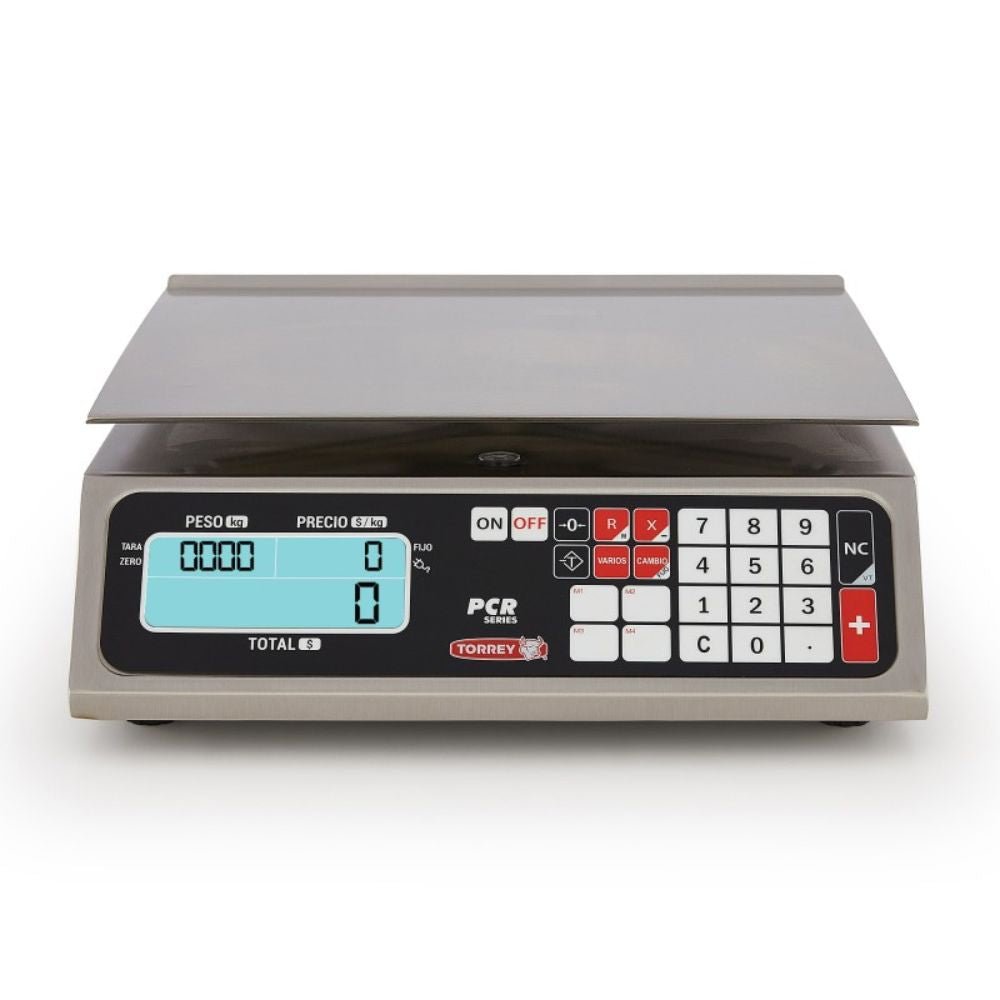BÁSCULA MULTIFUNCIONAL TORREY PCR-20 0PCR20-N PCR | Báscula Multifuncional 20 Kg Funciones Caja Registradora | 100 Memorias Precio | Abarrotes Verdulería