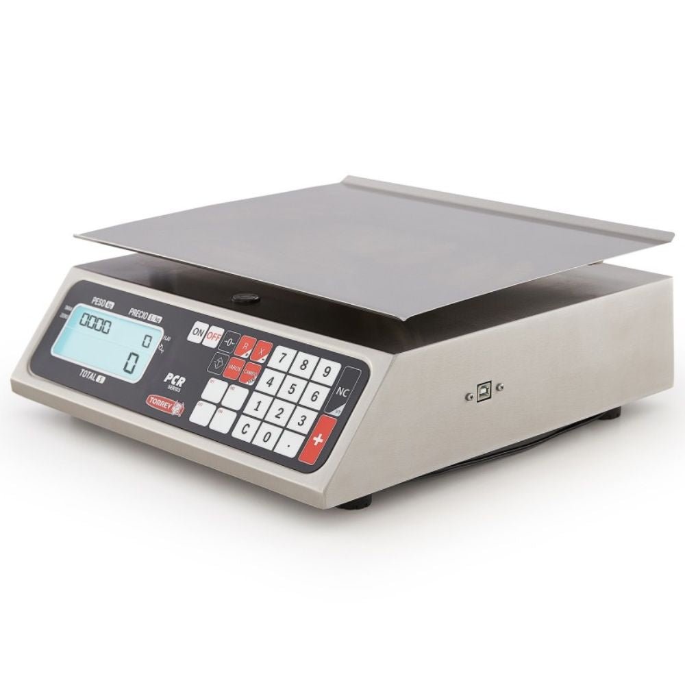 BÁSCULA MULTIFUNCIONAL TORREY PCR-20 0PCR20-N PCR | Báscula Multifuncional 20 Kg Funciones Caja Registradora | 100 Memorias Precio | Abarrotes Verdulería