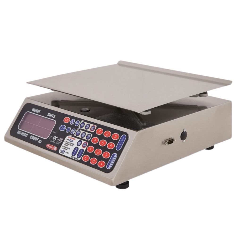 BÁSCULA CONTADORA TORREY QC20 0QC20 | Báscula Contadora 20 Kg Pantalla Iluminada | Uso Rudo | Acero Inoxidable | Restaurante Tiendas Abarroteras