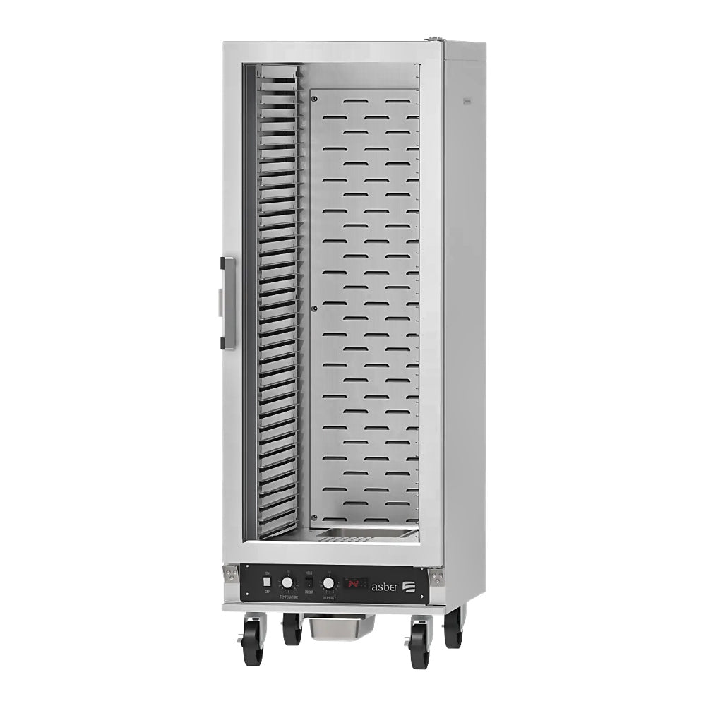 CARRO CALIENTE ASBER AEHC-36 | Carro Caliente Fermentador | 36 Charolas | Aluminio | 115V | Restaurante Panaderia Cocina Industrial